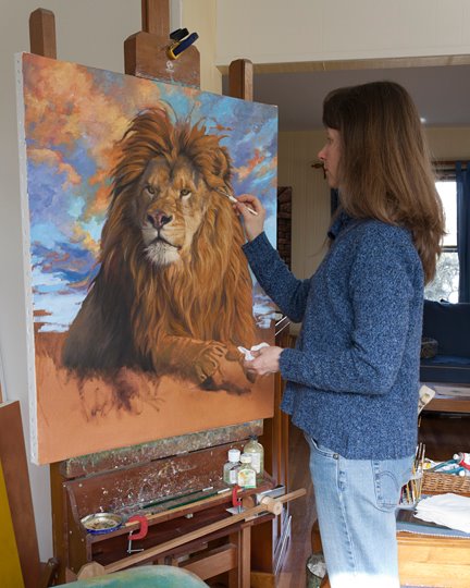 Lucie Bilodeau painting studio Massachusetts