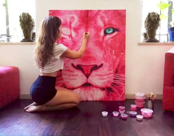 Pink Lion II acrylic on canvas